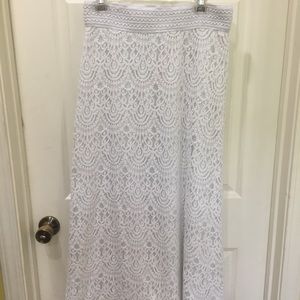Cato brand white lace maxi skirt- size Large